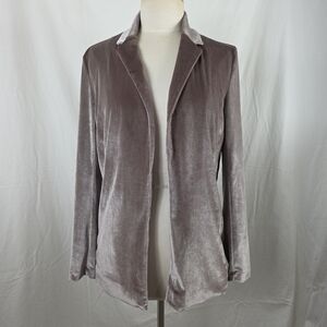 Bobi Black LA Shiny Taupe Velour Blazer Jacket Womens Small Boho Holidays